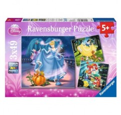 Ravensburger Disney: 공주 직소 퍼즐(3 x 49 조각)