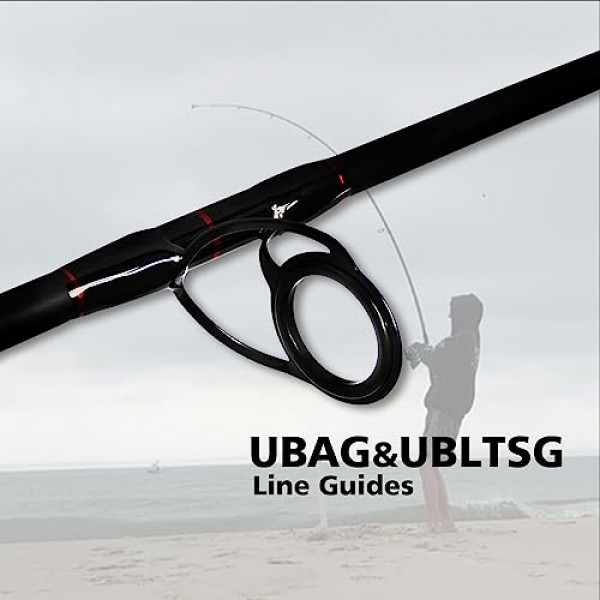 Fiblink 서핑 스피닝 낚싯대 2피스 흑연 여행용 낚싯대(12피트 및 10피트)