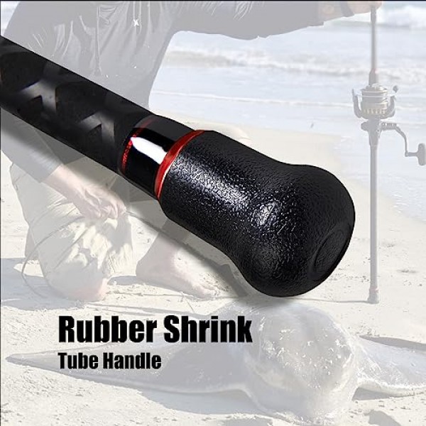 Fiblink 서핑 스피닝 낚싯대 2피스 흑연 여행용 낚싯대(12피트 및 10피트)