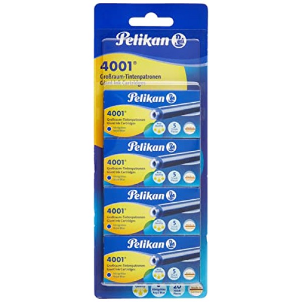 Pelikan 4001 잉크 카트리지 20개 품목 블루