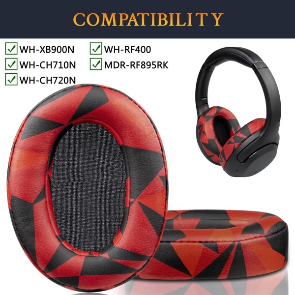Sony WH-XB900N/WH-CH710N(WHCH710N WHCH710 CH710)/WH-CH720N(WHCH720 CH720)/WH-RF400(WHRF400)/MDR-RF895RK 헤드폰용 SOULWIT 단백질 가죽 교체용 이어 패드 패드 부분 업데이트