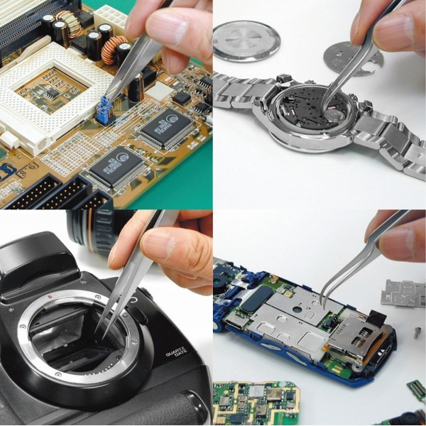 둥근 팁 스테인리스강 핀셋(톱니 모양, 미끄럼 방지 그립 포함) 길이 150mm. 엔지니어 pt-10