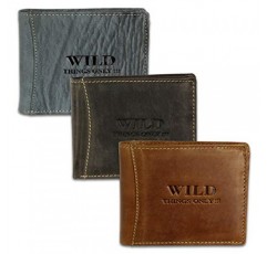 Bag Street 남성용 지갑, 러스틱 소가죽, 5453 - 그레이 - 12,5 cm x 9,5 cm