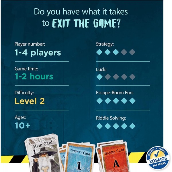 Thames & Kosmos - EXIT: The Stormy Flight - Level: 2/5 - Unique Escape Room Game - 1-4인용 - 성인 및 어린이를 위한 퍼즐 해결 전략 보드 게임, 10세 이상 - 692874 싱글