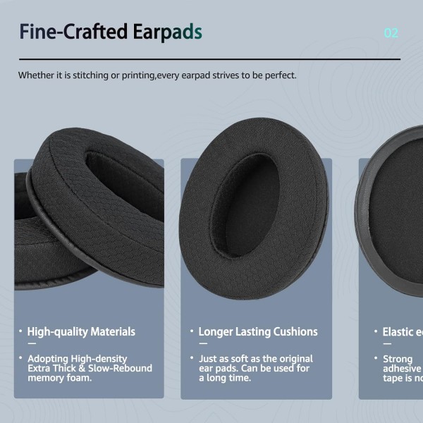 Sennheiser 헤드폰 용 Wzsipod 교체 용 이어 패드 부드러운 의류 및 메모리 폼이있는 HD4.50BT/HD4.50/HD4.50BTNC/HD458BT/HD450/HD450BT 헤드셋 이어 패드 클래식 블랙 HD4.50 패브릭 블랙