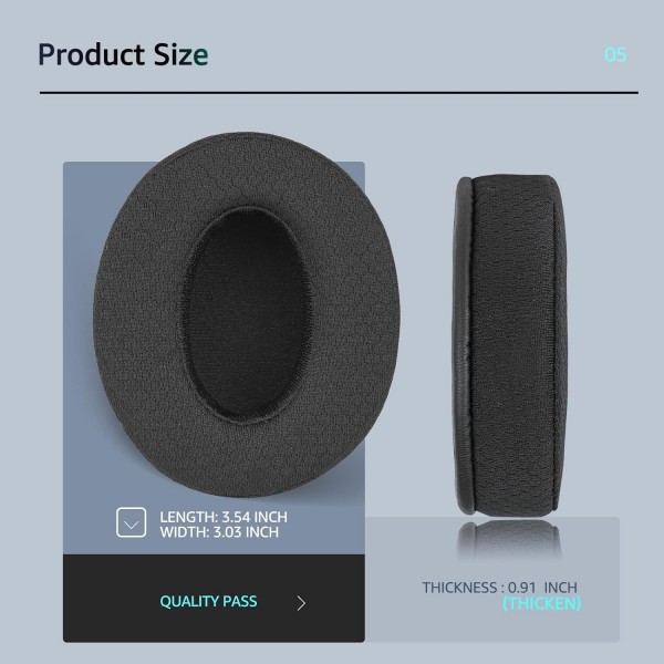 Sennheiser 헤드폰 용 Wzsipod 교체 용 이어 패드 부드러운 의류 및 메모리 폼이있는 HD4.50BT/HD4.50/HD4.50BTNC/HD458BT/HD450/HD450BT 헤드셋 이어 패드 클래식 블랙 HD4.50 패브릭 블랙