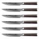 스테이크 칼 - 6개 세트 - 다마스커스 - 5.5" - 일본 VG10 코어 강철 단조 직선 모서리 - Pakka 손잡이 - 선물 상자
