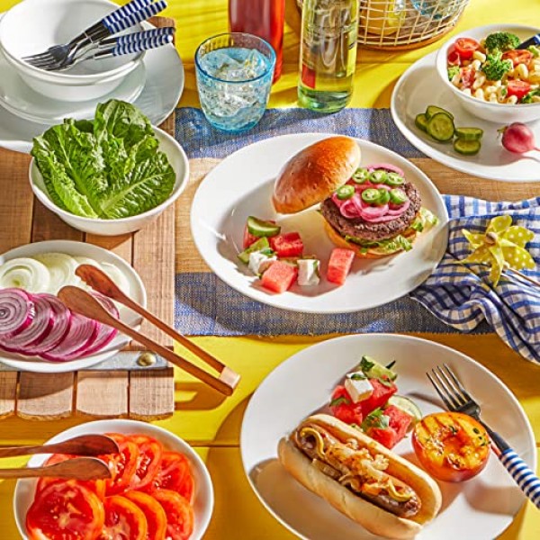 Corelle Vitrelle(4개 세트) 18온스 수프/시리얼 그릇, 칩 & 균열 방지 유리 식기 세트 그릇, 겨울 프로스트 화이트