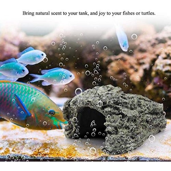 TOPINCN 물고기 숨어있는 동굴, 수족관 거북이 파충류 basking 숨기기 서식지 장식 장식 (소형)