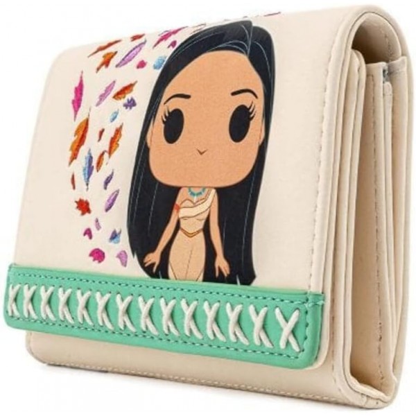 Loungefly WDWA1575 디즈니 Pocahontas Pop Trifold 지갑 모듬 가제트, 멀티 컬러