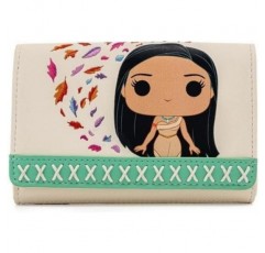 Loungefly WDWA1575 디즈니 Pocahontas Pop Trifold 지갑 모듬 가제트, 멀티 컬러