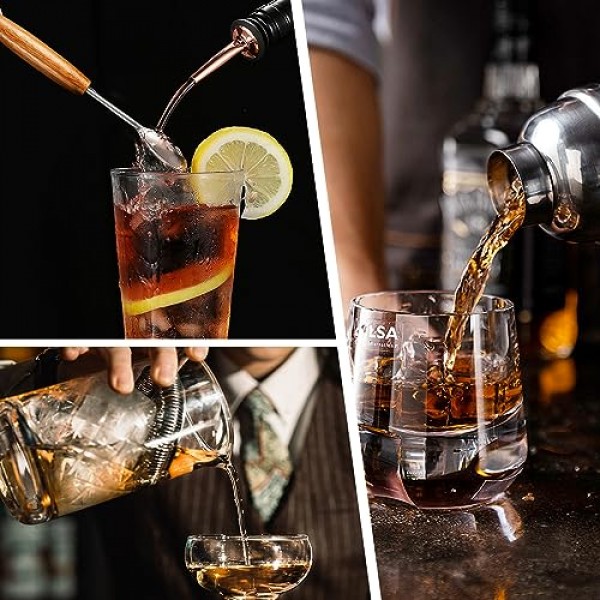 스탠드가 포함된 칵테일 셰이커 세트, 음료 혼합용 Mixology 바텐더 키트 | 7개의 바 세트 도구 칵테일 키트가 포함된 믹솔로지 세트