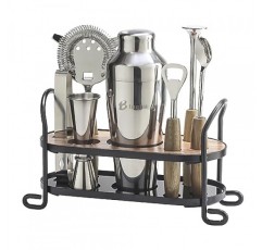 스탠드가 포함된 칵테일 셰이커 세트, 음료 혼합용 Mixology 바텐더 키트 | 7개의 바 세트 도구 칵테일 키트가 포함된 믹솔로지 세트