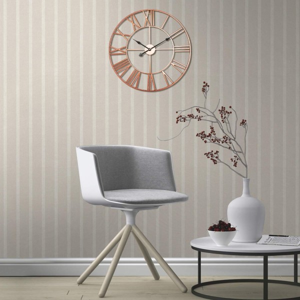 Antic by Casa Chic - 쿼츠 무브먼트가 있는 대형 금속 벽시계 - 직경 76cm - 로마 숫자 - 빈티지 핸즈 - 로즈 골드 76cm 로즈 골드