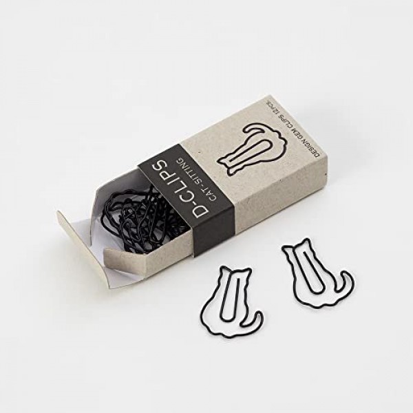 Midori 종이 클립, D-클립 미니 상자, 앉아 있는 고양이, 12개(43349006)