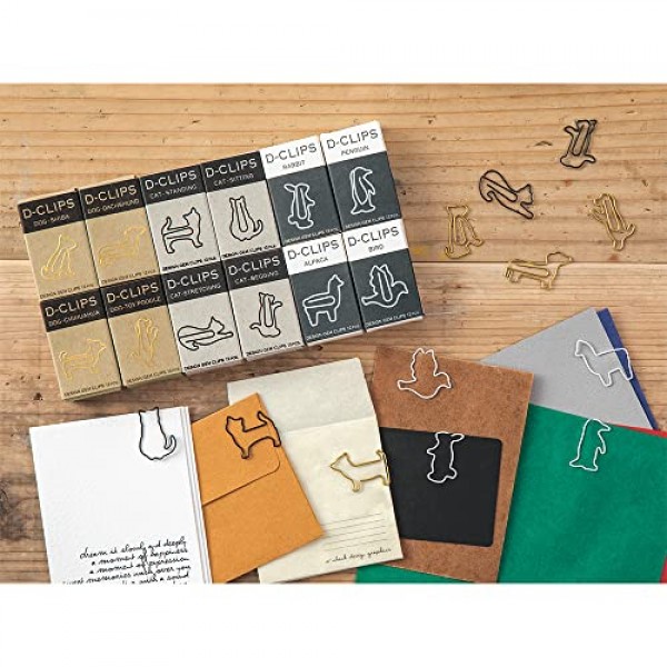 Midori 종이 클립, D-클립 미니 상자, 앉아 있는 고양이, 12개(43349006)