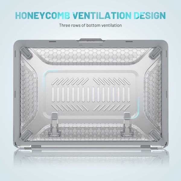 MacBook Air 13 인치 2018-2021 A2337(M1)/A2179/A1932 하드 쉘 보호용 스냅 케이스와 호환되는 TYTX 케이스, 킥스탠드 포함, 회색