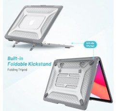 MacBook Air 13 인치 2018-2021 A2337(M1)/A2179/A1932 하드 쉘 보호용 스냅 케이스와 호환되는 TYTX 케이스, 킥스탠드 포함, 회색