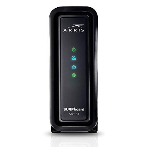 ARRIS SURFboard SB6183-RB DOCSIS 3.0 16x4 기가비트 케이블 모뎀, Comcast Xfinity, Cox, Spectrum 등, 1Gbps 포트, 400Mbps 최대 인터넷 속도, SURFboard Central 앱 BLK를 통한 손쉬운 설정 - 갱신됨