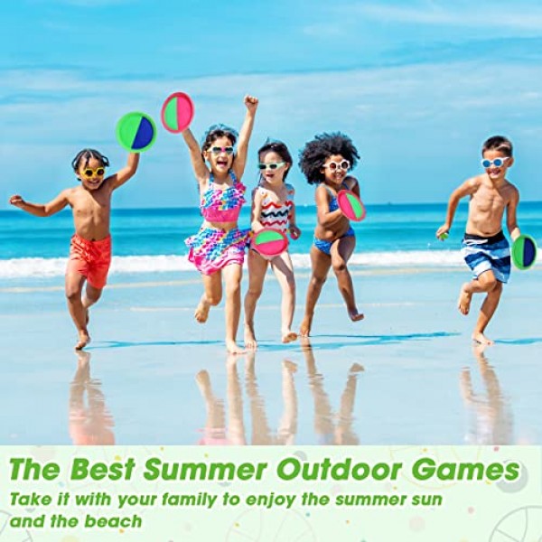 ZMLM 토스 캐치 볼 장난감 세트: 업그레이드된 어린이 야외 장난감 게임 해변 뒷마당 잔디밭 스포츠 활동 재미있는 외부 실내 가족 장난감 3-12세 소녀 소년 아이 생일 