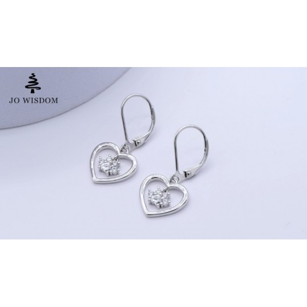 JO WISDOM 여성용 귀걸이 하트 실버 925, 귀걸이 매달린 개 발 프린트 발자국 5A 큐빅 지르코니아 주얼리로 내 마음에서 당신을 사랑합니다 여성용 여성용 어머니 주얼리
