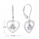 JO WISDOM 여성용 귀걸이 하트 실버 925, 귀걸이 매달린 개 발 프린트 발자국 5A 큐빅 지르코니아 주얼리로 내 마음에서 당신을 사랑합니다 여성용 여성용 어머니 주얼리