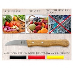 Solingen의 페어링 칼 야채 칼 2개 세트 Vogelschnabel 범용 칼 스테인리스 곡선 칼날 너도밤나무 손잡이가 있는 주방 칼 Made in Germany 주방 작업용 소형 나무 칼 너도밤나무 2