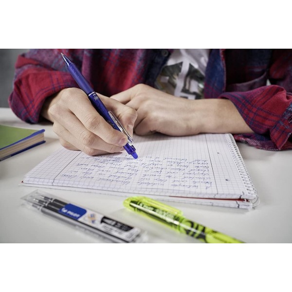 PILOT FriXion Clicker 0.7 - 5개 팩 - 컬러 블랙 - 지울 수 있고 리필 가능한 젤 롤러 볼 펜, 푸시 메커니즘 및 감열성 잉크, 중간 팁 1피스(5개 팩) 블랙 싱글