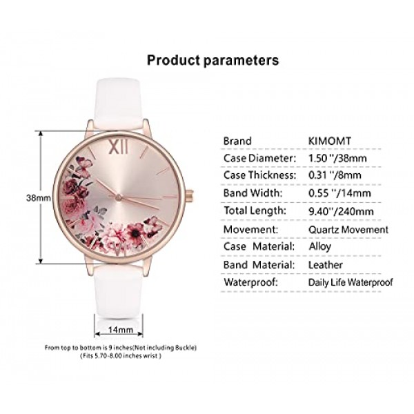 KIMOMT 여성용 시계, 가죽 스트랩, 고급 쿼츠 시계, 방수, 패션, 소녀용 창의적인 시계, 여성용