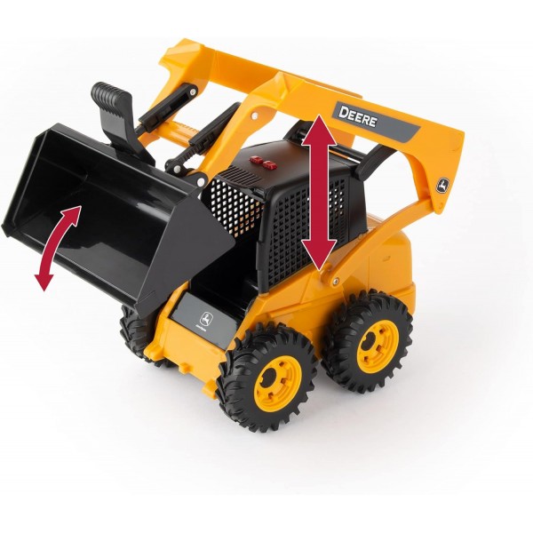 ERTL Big Farm John Deere 스키드 스티어 세트 - 1:16 스케일 - 배럴과 콘이 포함된 건설 장난감 - 3세 이상 아동용 장난감
