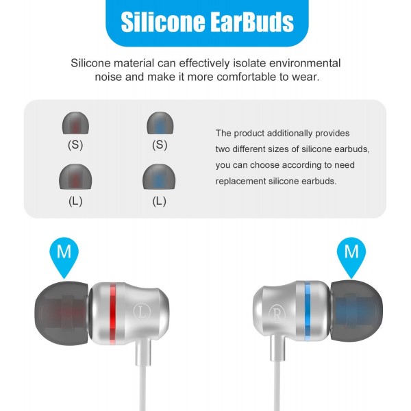 AMVR 소음 차단 이어 버드 Pico 4 전용 이어폰 실리콘 홀더가있는 Quest 2 VR 헤드셋 (흰색)
