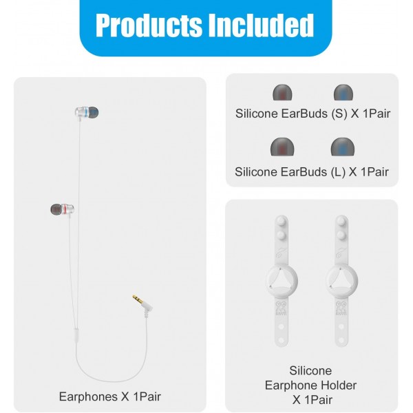 AMVR 소음 차단 이어 버드 Pico 4 전용 이어폰 실리콘 홀더가있는 Quest 2 VR 헤드셋 (흰색)