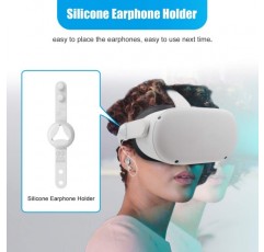 AMVR 소음 차단 이어 버드 Pico 4 전용 이어폰 실리콘 홀더가있는 Quest 2 VR 헤드셋 (흰색)