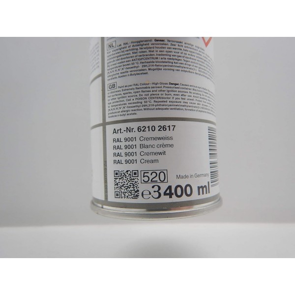 Förch CREME WHITE 흰색 RAL 9001 페인트 래커 스프레이 스프레이 스프레이 캔 400ML (3)