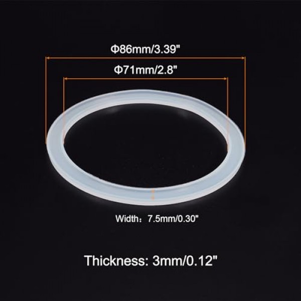 PATIKIL 86mm 와이드 입 실리콘 씰링 링, 메이슨병 뚜껑용 재사용 가능한 누출 방지 개스킷 10팩, 반투명