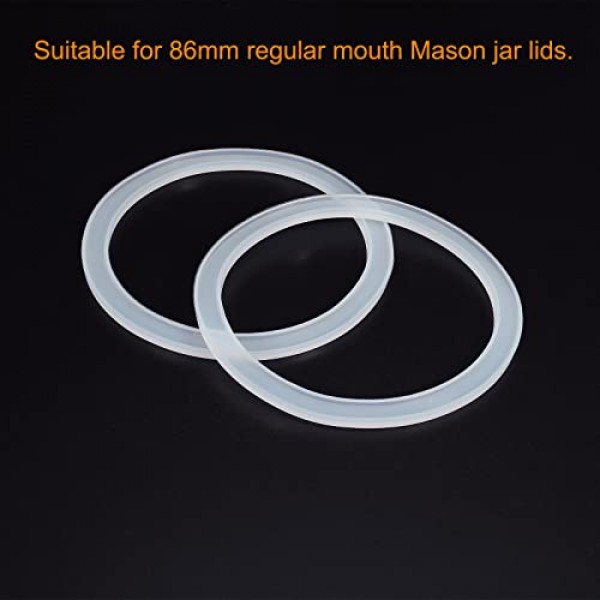 PATIKIL 86mm 와이드 입 실리콘 씰링 링, 메이슨병 뚜껑용 재사용 가능한 누출 방지 개스킷 10팩, 반투명