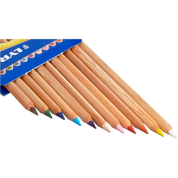 LYRA 4084900450031 Super Ferby Natural Cardboard Case with 12 색연필 모듬 12개입(1팩) 도색되지 않은 색연필