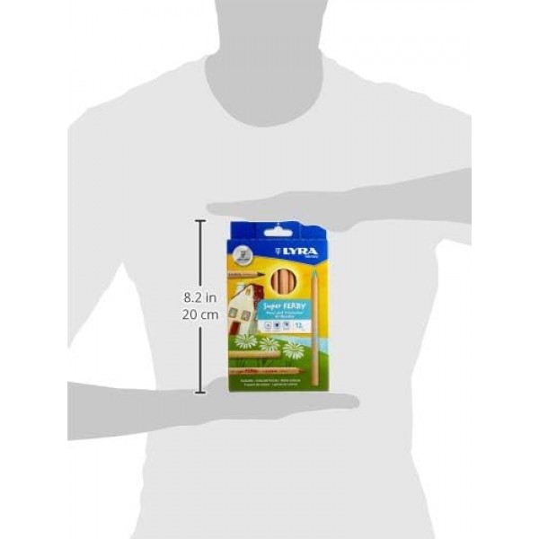 LYRA 4084900450031 Super Ferby Natural Cardboard Case with 12 색연필 모듬 12개입(1팩) 도색되지 않은 색연필