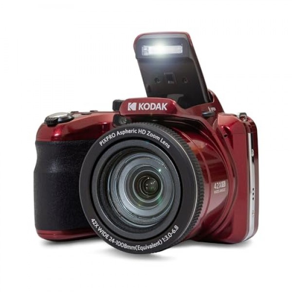 Kodak PIXPRO AZ425 Astro Zoom 20MP 디지털 카메라(빨간색) 번들, 32GB 카드 및 카메라 케이스, 액세서리 키트(3개 품목)