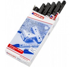 edding 8404 항공 우주 마커 - 검정색 - 펜 10개 - 총알 팁 0.75mm - 거의 모든 재료에 저부식 및 저할로겐 필기용, 솔벤트 및 페인트에 대한 내성