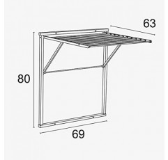 ARREDAMENTI ITALIA 벽 건조대, 604 Kledy 벽, 목재 - 접이식 - 6.5m 코드 - 색상: 흰색 AR-It il Cuore del Legno