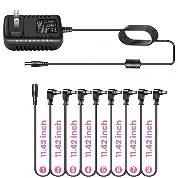 기타 페달 전원 공급 장치 어댑터 9V DC 2A, 8 웨이 데이지 체인 케이블 2000mA