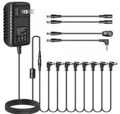 기타 페달 전원 공급 장치 어댑터 9V DC 2A, 8 웨이 데이지 체인 케이블 2000mA