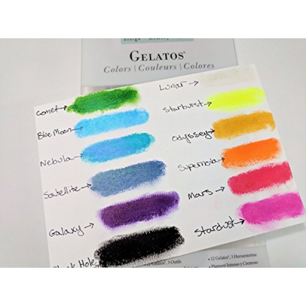 Faber-Castell Gelatos Colors Set, Iridescents - 수용성 안료 크레용 - 15가지 무지개 빛깔의 색상