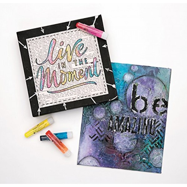 Faber-Castell Gelatos Colors Set, Iridescents - 수용성 안료 크레용 - 15가지 무지개 빛깔의 색상