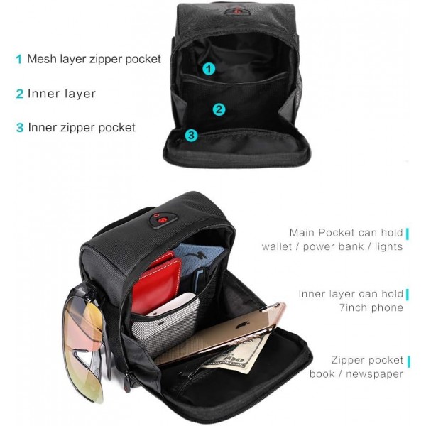 Rhinowalk 자전거 핸들바 가방 자전거 바구니 앞 핸들바 자전거 가방 Mountain Road Bike Commuter 전문 자전거 액세서리-블랙