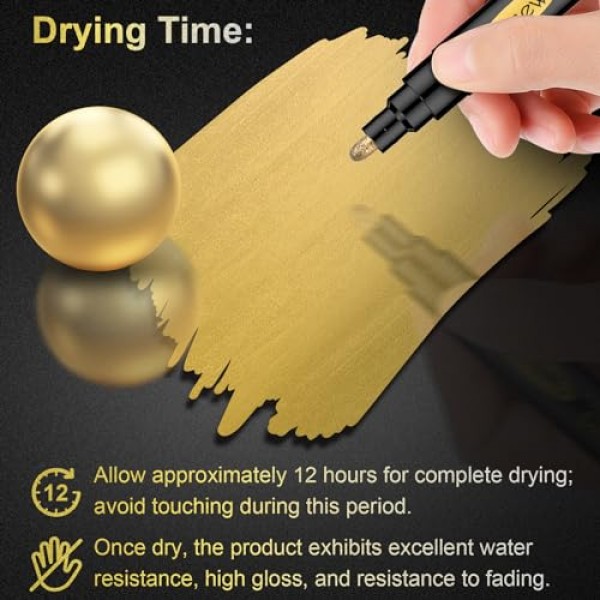 7Pcs 액체 거울 크롬 마커, 실버 & 골드 & 로즈 수리, 모델 페인팅, 마킹 또는 DIY 예술 프로젝트, 방수 고광택 금속 마커 용 영구 반사 크롬 페인트 펜