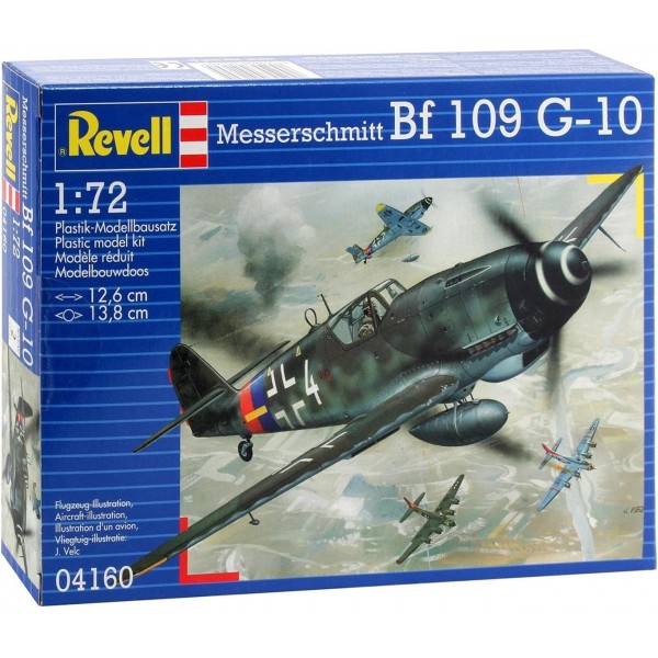 Revell 모델 키트 항공기 1:72 - 1:72 스케일의 Messerschmitt Bf109 G-10, 레벨 3, 많은 디테일이 있는 충실한 복제품, 04160