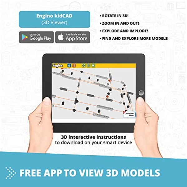 Engino- STEM 장난감, 건물 및 교량, 9세 이상 어린이를 위한 건설 장난감, 교육 장난감, 남학생과 여학생을 위한 선물(9가지 모델 옵션), 학습용 STEM 키트