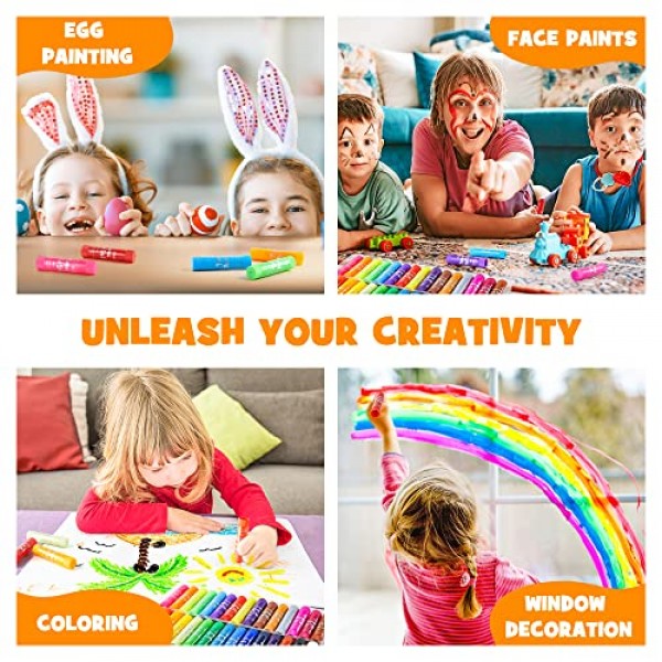 Tempera 페인트 스틱, 어린이를 위한 30가지 색상 고체 Tempera 페인트, 초속건성, 무독성, 종이 목재 유리 세라믹 캔버스에 잘 작동